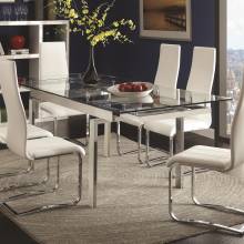 Modern Dining Contemporary Glass Dining Table with Leaves